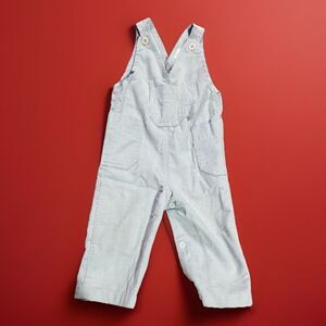 VTG Health Tex Overalls Gray Corduroy Bib Pocket & 2 Side Patch Pockets 24 Mos
